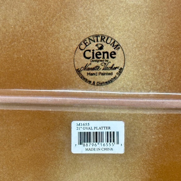 Vintage Centrum Ciene by Nanette Vacher Hand Painted 21” Oval Platter M1655 - Picture 6 of 6
